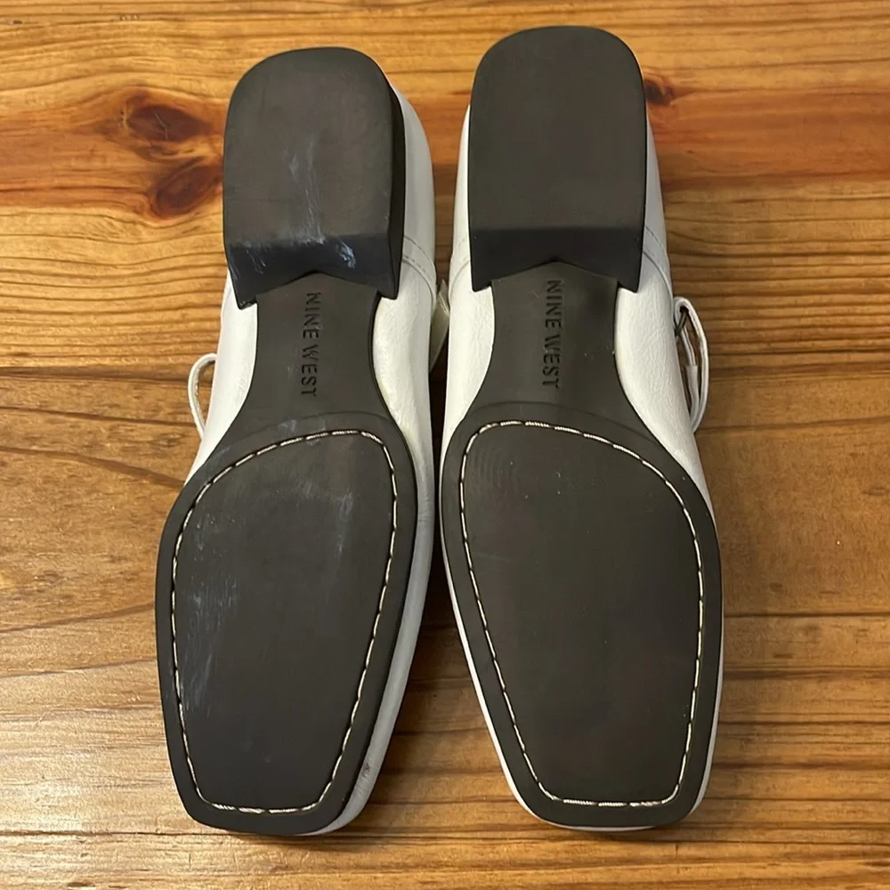 Nine West White Mary Jane Flats